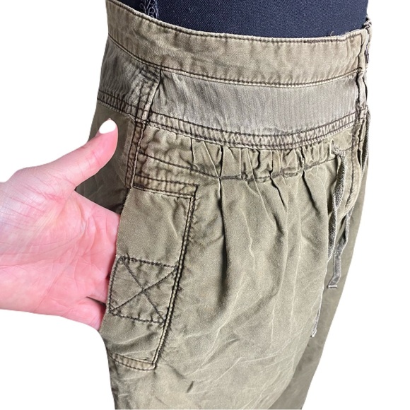 Free People Olive Green Fly Away Parachute Pants Balloon Harem Women’s 0 - Picture 5 of 10